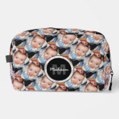 Pas uw aangepaste vijf fotopatroon Monogram aan Toilettasje (Voorkant)