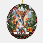 Pas uw Basenji-kerstversiering aan Keramisch Ornament (Links)