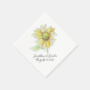 Pas uw bruiloft servetten Sunflower