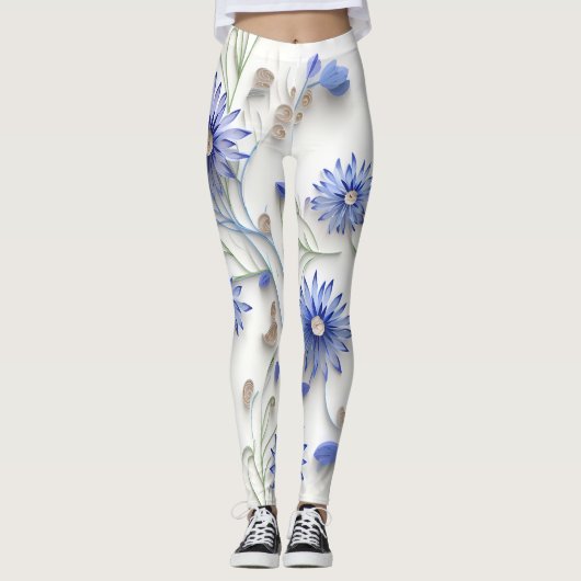Pas uw eigen aangepaste ontwerpcornflower aan leggings (Voorkant)