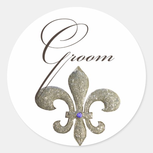 Pas uw eigen Fleur-de-lis ontwerp aan Ronde Sticker (Voorkant)