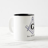Pas uw eigen Masonic-Mok aan Tweekleurige Koffiemok (Voorkant links)