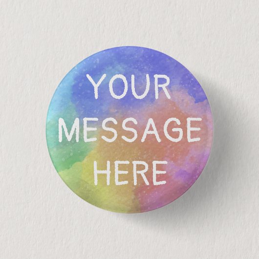 Pas uw eigen regenboogwaterverf aan ronde button 3,2 cm (Voorkant)