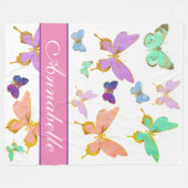 Pas uw eigen vlinderbank aan fleece deken (Voorkant (Horizontaal))