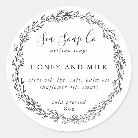 Pas uw eigen zeepstickers aan ronde sticker (Voorkant)