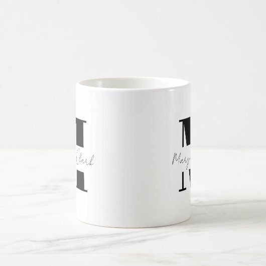 Pas uw Initiaal en naam aan met kalligrafie Koffiemok (Center)