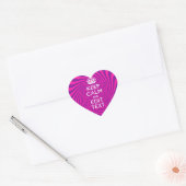 Pas uw "Keep Calm"-Gezegde warm roze wervelkolom a Hart Sticker (Envelop)