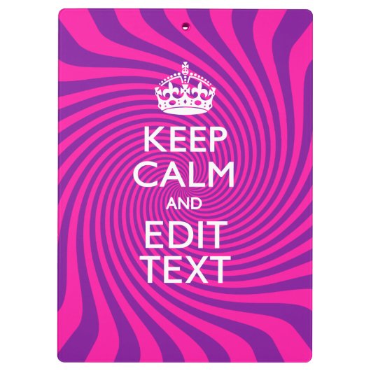 Pas uw "Keep Calm"-Gezegde warm roze wervelkolom a Klembord (Achterkant)