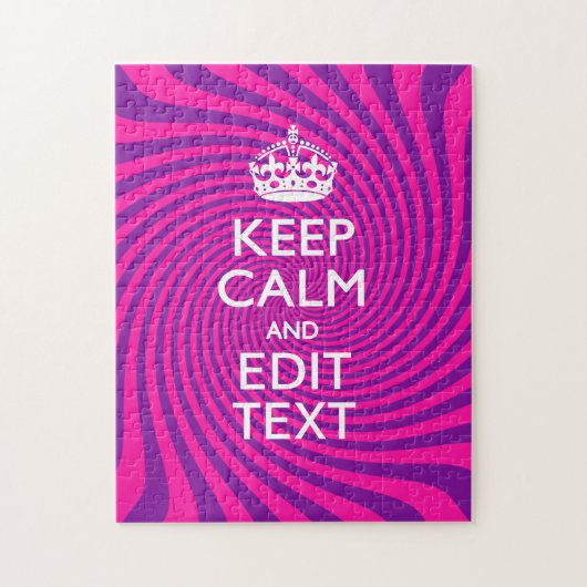 Pas uw "Keep Calm"-Gezegde warm roze wervelkolom a Legpuzzel (Verticaal)