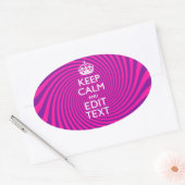 Pas uw "Keep Calm"-Gezegde warm roze wervelkolom a Ovale Sticker (Envelop)