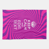 Pas uw "Keep Calm"-Gezegde warm roze wervelkolom a Theedoek (Horizontaal)