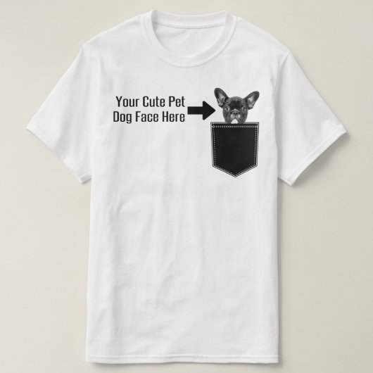 Pas uw Pet Dog Face Afbeelding Pocket Mannen aan T-shirt (Design voorkant)