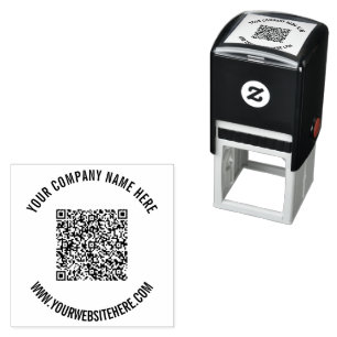 Pas uw QR-code en tekst zelf-inkende stempel aan