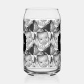 Pas uw zwart-wit foto aangepaste monogram aan blikvorm glas (Links)