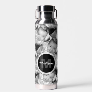 Pas Uw zwart-wit fotomodel monogram aan Waterfles