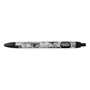 Pas Uw zwart-wit fotomodel monogram aan Zwarte Inkt Pen