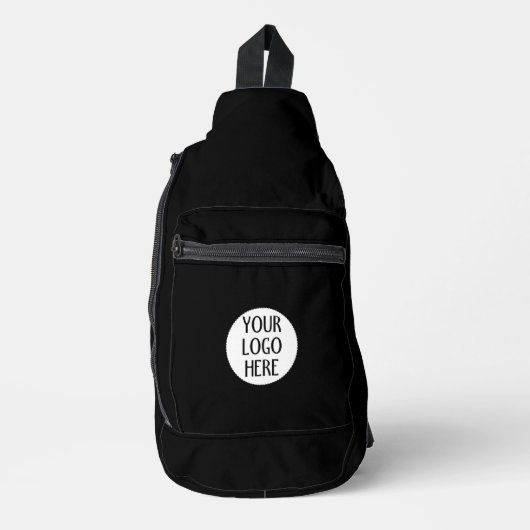 Pas uw zwarte witte logo aan sling bag (Voorkant)