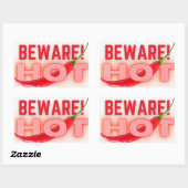 Pas warm op rechthoekige sticker (Vel)