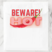 Pas warm op rechthoekige sticker (Tas)