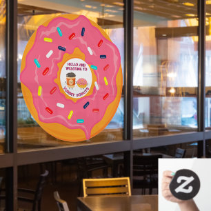 Pas Welkom Koffie en Donut Winkel Vriendinnen aan Raamsticker