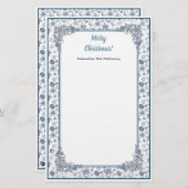 Pas White Silver Kerstmis aan Briefpapier (Voorkant / Achterkant)