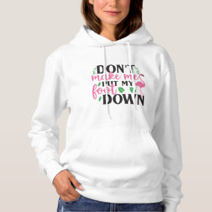 Pas witte typografie roze flamingo vrouwen aan hoodie