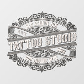 Pas Zakelijke sticker voor Tattoo Shop met Oude Sc (Vel)