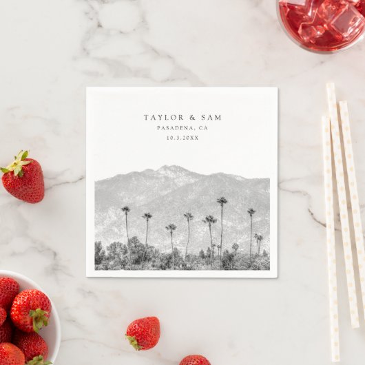 Pasadena bruiloft Palm Tree Mountain servetten (Insitu)
