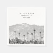 Pasadena bruiloft Palm Tree Mountain servetten (Voorkant)