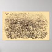 Pasadena, CA Panoramic Map - 1903 Poster (Voorkant)