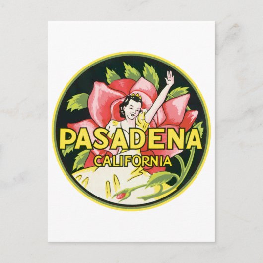 Pasadena California Luggage Label Briefkaart (Voorkant)