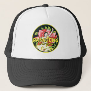 Pasadena California  Luggage Label Trucker Pet