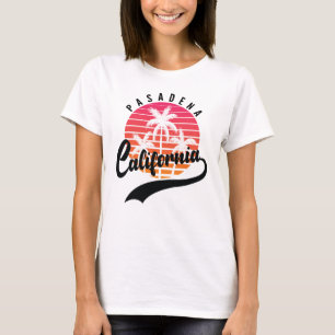 Pasadena, California Retro Sunset T-Shirt femme