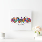 Pasadena California Skyline Vierkante Klok (Huis)