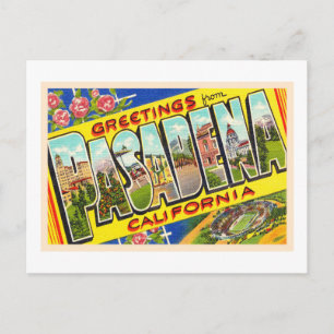 Pasadena California Vintage Large Letter Briefkaar Briefkaart