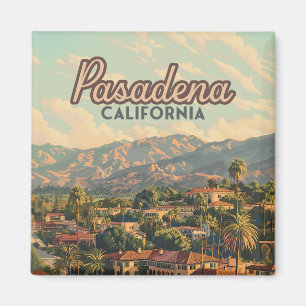Pasadena Los Angeles California Mountains Vintage Magneet