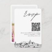 Pasadena Mariage RSVP QR Code carte petit boîtier (Devant / Derrière)