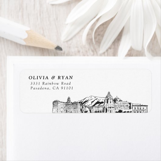 Pasadena Skyline moderne retour adreslabels Etiket (Insitu)