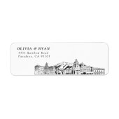 Pasadena Skyline moderne retour adreslabels Etiket (Voorkant)