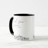 Pasadena skyline schets eenvoudige aangepaste brui mok (Voorkant links)