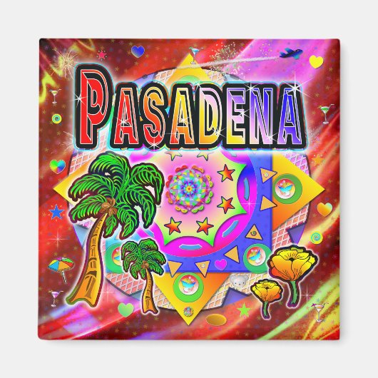 Pasadena Tropical Friends Magnet Magneet (Voorkant)