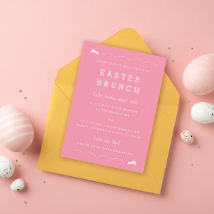 Pasaster Brunch Bunny Uitnodiging voor paasparti