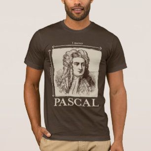 Pascal = 1 newton per vierkante meter wiskunde gra t-shirt