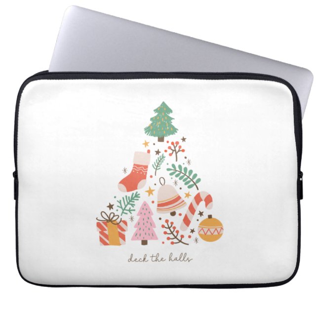 Pascal Gift Dech the Halls Laptop Sleeve (Voorkant)