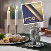 Pascha blauw en goud servet