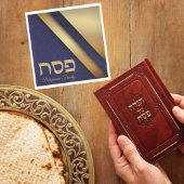 Pascha blauw en goud servet