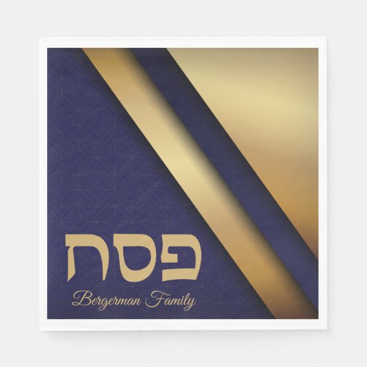 Pascha blauw en goud servet (Voorkant)