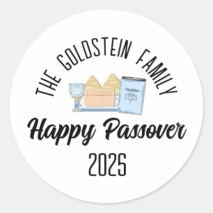 Pascha Gepersonaliseerde familienaam Ronde Sticker