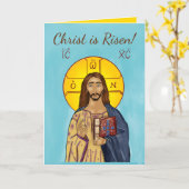 Pascha kaart (Icoon van Christus 2) (Gele Bloem)
