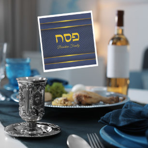 Pascha Seder Blue en Gold Servet